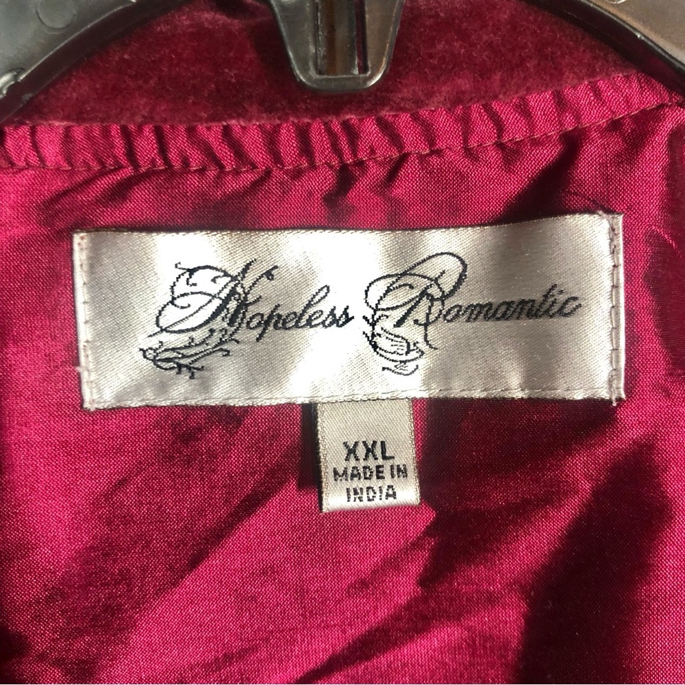 Hopeless Romantic Velvet Coat Size XXL Burgundy Victorian Whimsigoth 90s Witchy - Picture 6 of 13